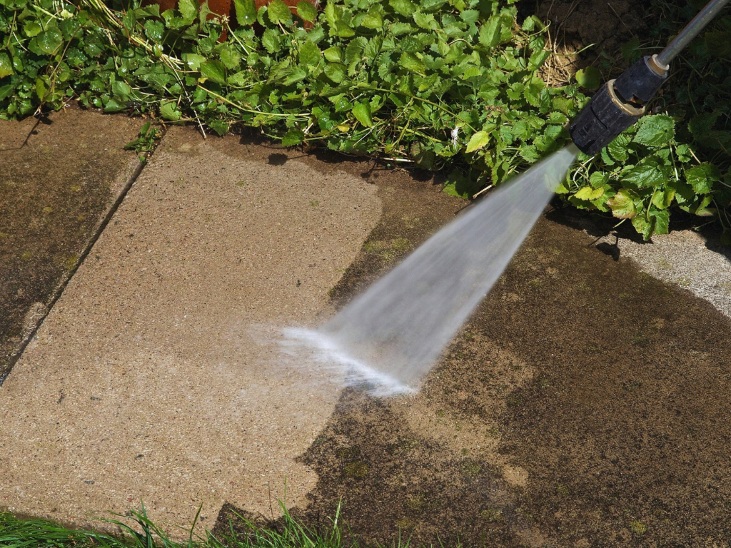 Pressure Cleaning A walkway